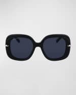 Image 4 of 4: Ferragamo Gancini Hinge Rectangle Injection Plastic Sunglasses