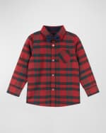 Image 1 of 4: Andy & Evan Boy's Holiday Flannel Button Down W/ Bowtie, Size 2-7
