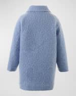Image 2 of 2: Rachel Riley Girl's Bow Buttons Boucle Coat, Size 2-10