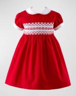 Image 1 of 3: Rachel Riley Girl's Smocked Festive Dress W/ Bloomers, Size 6M-24M