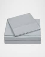 Image 3 of 3: Charisma 4-Piece 400-Thread Count Percale King Sheet Set, Gray