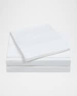 Image 3 of 3: Charisma 4-Piece 400-Thread Count Percale King Sheet Set, White