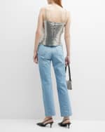 Image 3 of 6: Rabanne Cowl-Neck Fringe Chainmail Tank Top