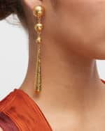 Image 2 of 5: Ben-Amun Hammered Dangle Earrings, 5"L