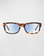 Image 2 of 2: kate spade new york evie blue light blocking rectangle plastic glasses