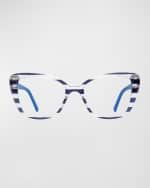 Image 3 of 3: kate spade new york fiona blue light blocking butterfly plastic glasses