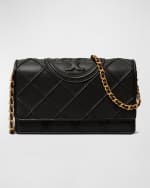 Image 1 of 4: Tory Burch Fleming Woven Chain Wallet Shoulder Bag