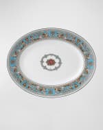 Image 1 of 2: Wedgwood Florentine Turquoise Oval Platter 13.75"
