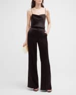 Image 5 of 6: Alice + Olivia Dylan Satin High-Rise Wide-Leg Pants