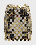 Image 2 of 8: Rabanne Multi-Color Dot-Sequin Chainmail Mini Skirt