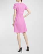 Image 3 of 6: Dolce&Gabbana Tweed Short Dress with Logo Emblem