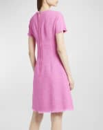 Image 4 of 6: Dolce&Gabbana Tweed Short Dress with Logo Emblem