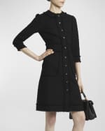 Image 5 of 6: Dolce&Gabbana Tweed Button-Front Short Dress