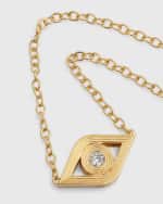 Image 4 of 5: Sydney Evan 14K Gold Chain Fluted Evil Eye Diamond Necklace