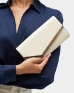 Image 3 of 6: Jimmy Choo Emmie Flap Patent Leather Clutch Bag