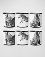 Image 1 of 4: Dolce&Gabbana Casa Zebra Porcelain Glasses, Set of 6