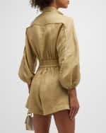 Image 4 of 6: Zimmermann Tiggy Paneled Linen Romper