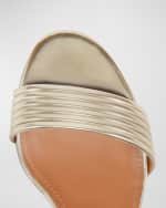 Image 4 of 6: Aquazzura Sundance Metallic Ankle-Strap Sandals