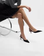 Image 2 of 6: Manolo Blahnik Carolyne Kitten-Heel Halter Pumps