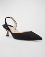 Image 5 of 6: Manolo Blahnik Carolyne Kitten-Heel Halter Pumps