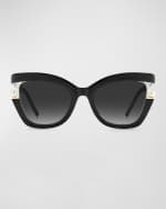 Image 3 of 3: Carolina Herrera Pearly Polyamide Butterfly Sunglasses