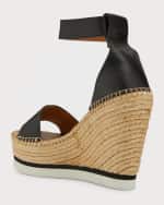 Image 2 of 5: See by Chloe Glyn Leather Wedge Espadrille Sandals