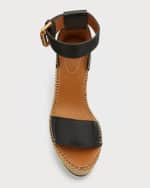 Image 5 of 5: See by Chloe Glyn Leather Wedge Espadrille Sandals
