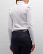 Image 5 of 6: Veronica Beard Cedar Puff Sleeve Turtleneck