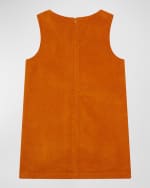Image 2 of 2: Vild - House of Little Girl's Sleeveless Organic Cotton Velvet Dress, Size Newborn-6
