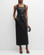Image 5 of 6: Salon 1884 Clement Sleeveless Leather Maxi Dress