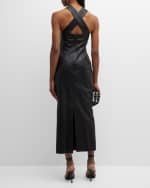 Image 3 of 6: Salon 1884 Clement Sleeveless Leather Maxi Dress