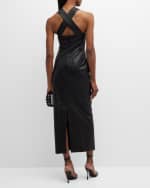 Image 4 of 6: Salon 1884 Clement Sleeveless Leather Maxi Dress