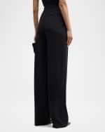 Image 5 of 6: Salon 1884 Cecily Double-Pleated Wide-Leg Wool Pants