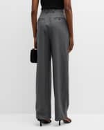 Image 4 of 6: Salon 1884 Cecily Double-Pleated Wide-Leg Wool Pants