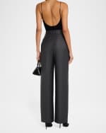 Image 3 of 4: Salon 1884 Cecily Double-Pleated Wide-Leg Wool Pants