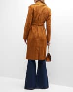 Image 3 of 6: Salon 1884 Ry Belted Suede Wrap Coat