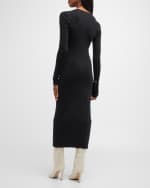 Image 3 of 6: Salon 1884 Bonna Square-Neck Long-Sleeve Rib Midi Dress