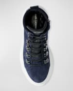 Image 4 of 4: Karl Lagerfeld Paris Men's Lug Sole Suede Lace-Up Work Boots