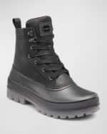 Image 2 of 4: Karl Lagerfeld Paris Men's Fleece-Lined Leather Lace-Up Winter Boots