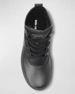 Image 4 of 4: Karl Lagerfeld Paris Men's Fleece-Lined Leather Lace-Up Winter Boots