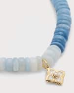 Image 4 of 5: Sydney Evan Blue Opal Heishi Bracelet with Enamel Charm