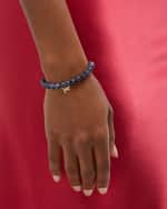 Image 2 of 5: Sydney Evan Indigo Blue Sapphire Faceted Rondelle Bracelet with Diamond Hummingbird Charm