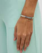 Image 2 of 5: Sydney Evan 4mm Aqua Faceted Rondelle Bracelet With Diamond Disc Bead