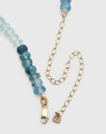 Image 3 of 5: Sydney Evan 6mm Aquamarine Wheel Rondelle Necklace with Diamonds