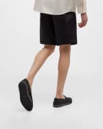 Image 2 of 6: Prada Men's Triangle Logo Nylon Slip-On Loafers