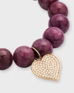 Image 4 of 5: Sydney Evan Bracelet with Large Pave Heart Charm