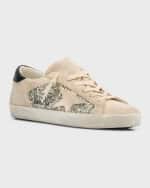 Image 5 of 6: Golden Goose Superstar Suede Glitter Low-Top Sneakers