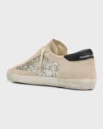 Image 3 of 6: Golden Goose Superstar Suede Glitter Low-Top Sneakers
