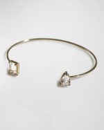 Image 4 of 5: Zoe Lev Jewelry White Topaz Toi et Moi Cuff Bracelet