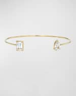 Image 1 of 5: Zoe Lev Jewelry White Topaz Toi et Moi Cuff Bracelet